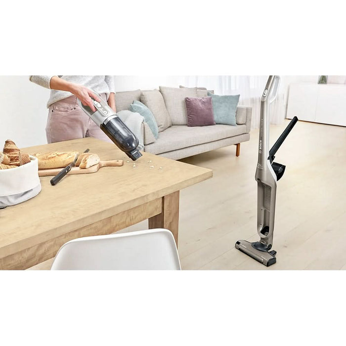Aspirator vertical 2in1 BOSCH Flexxo Gen2 Seria 4 BBH3ALL23, 0.4l, 21.6V, autonomie max 50 min, Sistem RobustAir, maro-negru WALTI