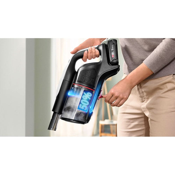 Aspirator vertical BOSCH Unlimited 9 BCS931WBA, 0.4l, 18V, autonomie max 60 min, alb-negru WALTI