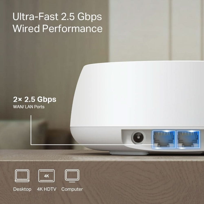 Sistem Wireless Mesh Gigabit TP-LINK Deco BE25 BE3600, Wi-Fi 7, Dual Band 688 + 2882 Mbps, 2 buc, alb - WALTI WALTI