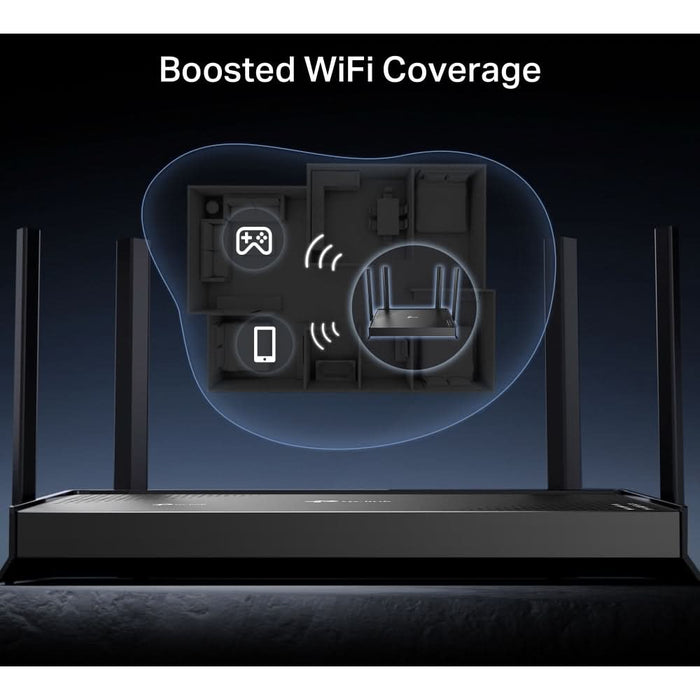Router Wireless Gigabit TP-LINK Archer BE220 BE3600, Wi-Fi 7, Dual-Band 688 + 2882 Mbps, negru WALTI