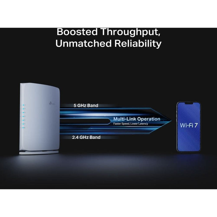 Router Wireless Gigabit TP-LINK ARCHER BE450 BE7200, Wi-Fi 7, Dual-Band 1376 + 5765 Mbps, Port 10Gbps, Port 2.5 Gbps, USB 3.0, alb - WALTI WALTI