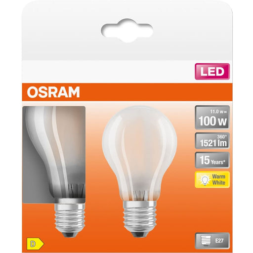 Set 2 becuri LED OSRAM mat, E27, 11W, 1521lm, lumina calda - WALTI WALTI