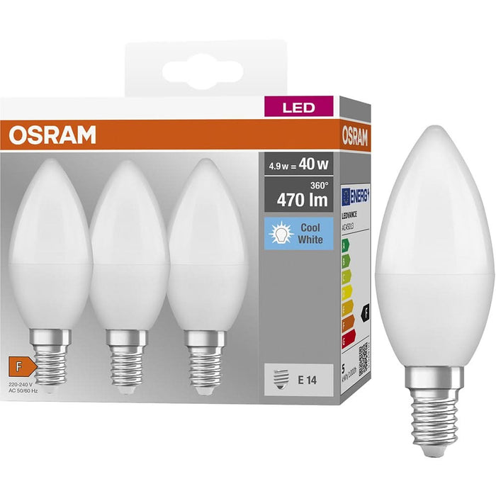Set 3 becuri LED OSRAM, E14, 4.9W, 470lm, lumina neutra WALTI