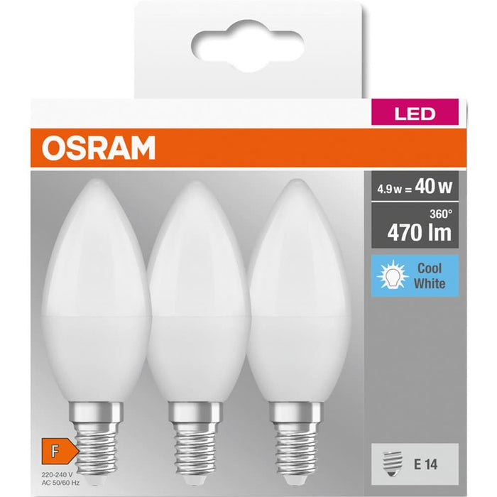 Set 3 becuri LED OSRAM, E14, 4.9W, 470lm, lumina neutra WALTI
