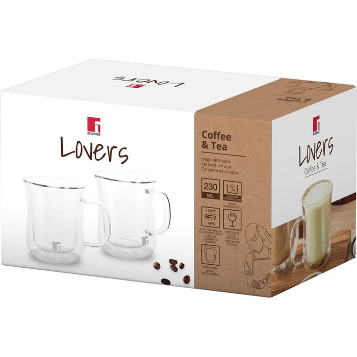 Set cesti BERGNER Coffe&Tea BG-20115-MM, 2 piese, sticla, transparent WALTI