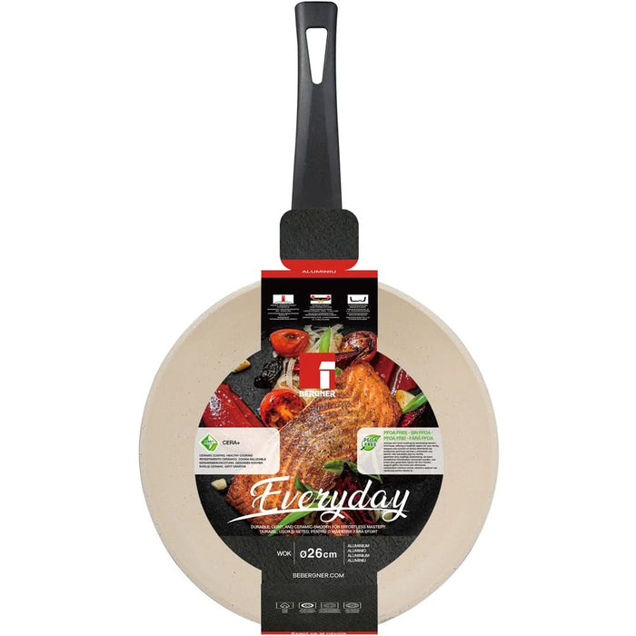 Tigaie wok BERGNER Everyday, aluminiu, 26cm, negru WALTI