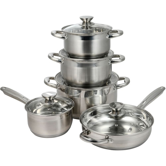 Set vase BERGNER Munich BG-32144-MM-RO, 10 piese, 16-24cm, 1.8-6.1l, inox - WALTI WALTI