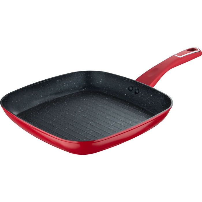 Tigaie grill BERGNER BG-35387-RD, aluminiu, 28x28cm, rosu WALTI