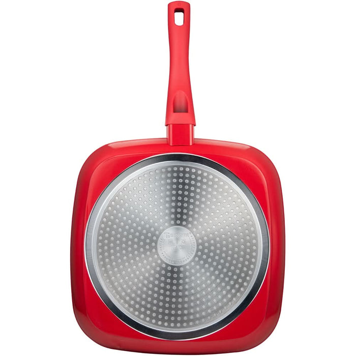 Tigaie grill BERGNER BG-35387-RD, aluminiu, 28x28cm, rosu WALTI