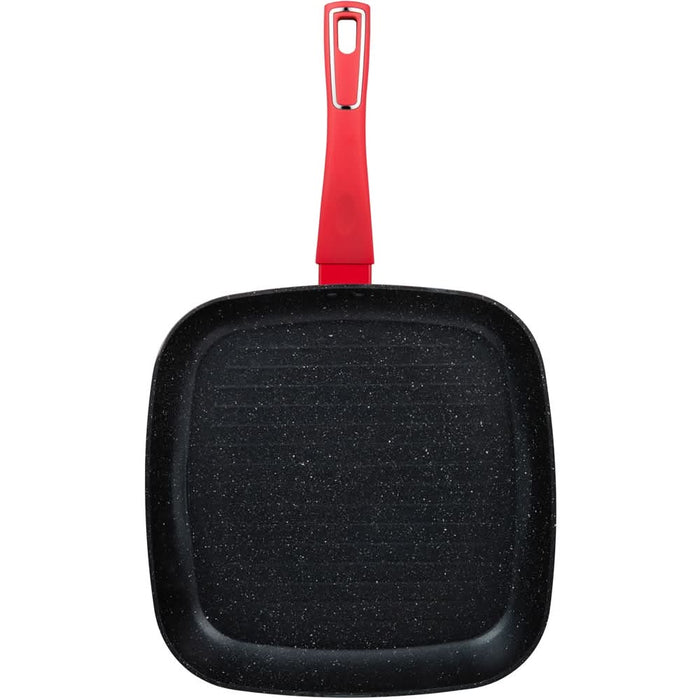 Tigaie grill BERGNER BG-35387-RD, aluminiu, 28x28cm, rosu WALTI