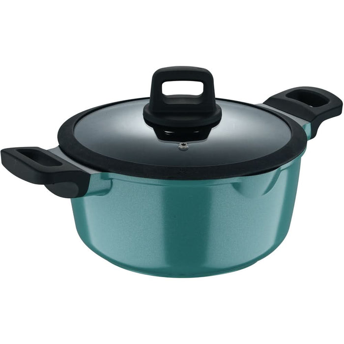 Cratita cu capac BERGNER Vibrance BG-57266-BLL-RO, 5l, 24cm, aluminiu, turcoaz WALTI