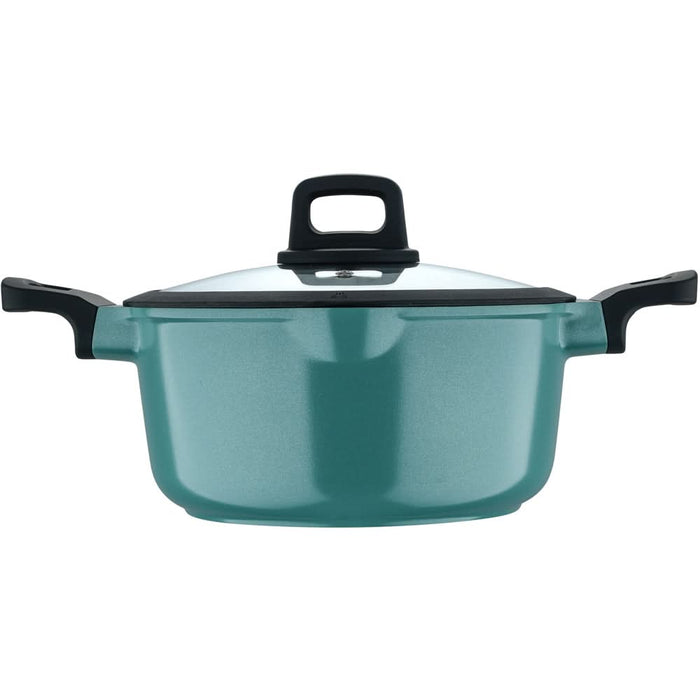 Cratita cu capac BERGNER Vibrance BG-57266-BLL-RO, 5l, 24cm, aluminiu, turcoaz WALTI