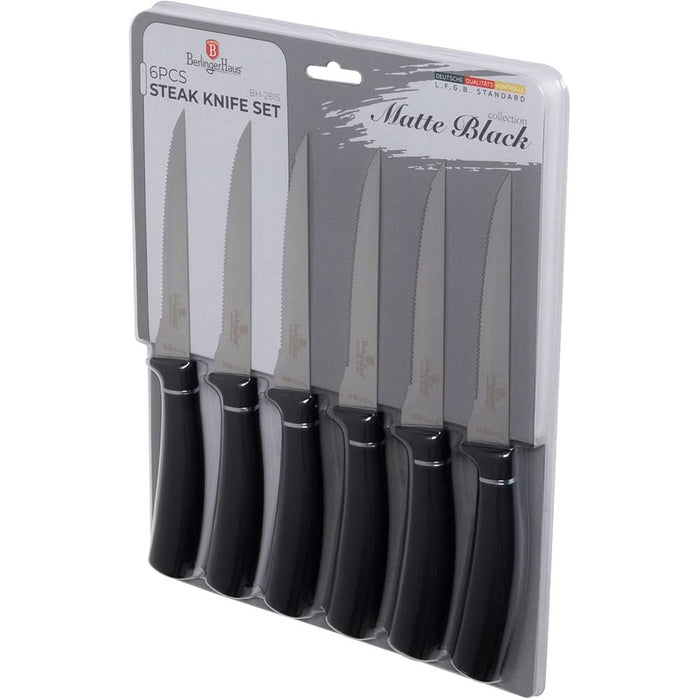 Set cutite friptura BERLINGER HAUS BH2815, 6 piese, otel, 11.5cm, negru WALTI