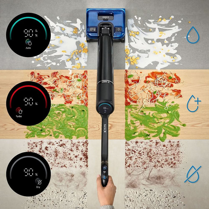 Aspirator vertical cu spalare BOSCH OneFlow Seria 6 BHF61BX, 0.72l, autonomie max 40 min, bleumarin-negru - WALTI WALTI
