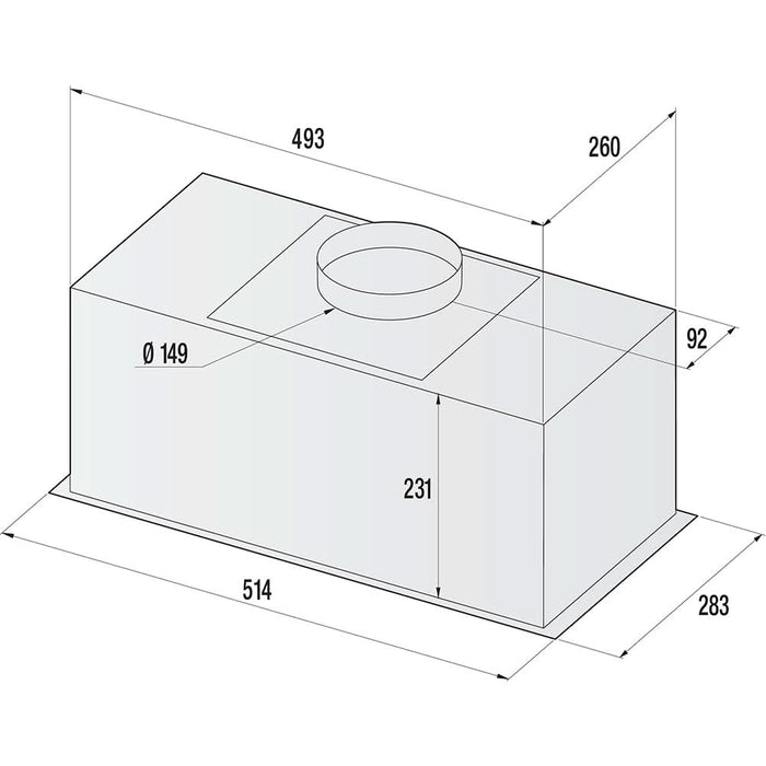 Hota incorporabila GORENJE BHI631AS, 1 motor, 580 m3/h, L 51 cm, inox - WALTI WALTI