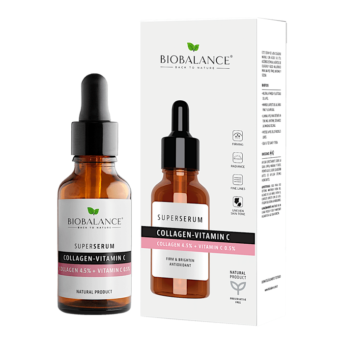 BIOBALANCE Ser pentru față cu vitamina C și colagen, 30 ml WALTI