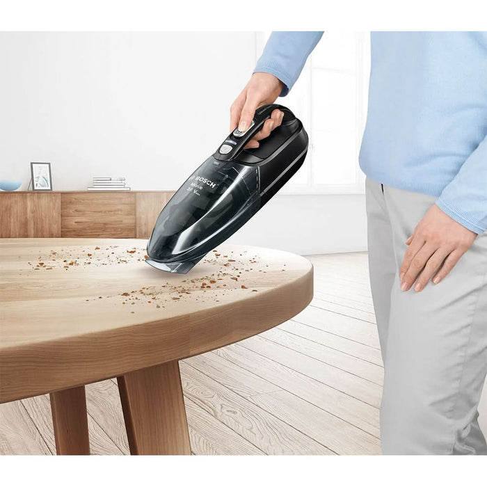 Aspirator de mana BOSCH Move BHN24L, 0.3l, 21.6V, autonomie max 45 min, High Airflow System, negru WALTI