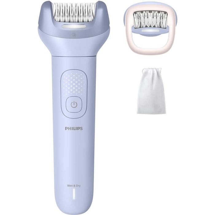 Epilator PHILIPS Seria 8000 BRE708/00, 32 pensete, 2 viteze, 3 accesorii, acumulator, mov WALTI