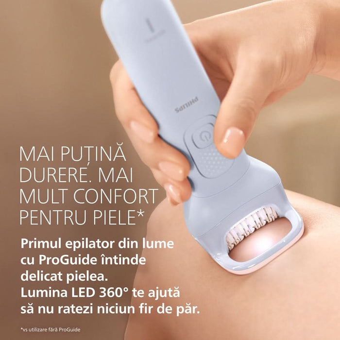 Epilator PHILIPS Series 8000 BRE711/00, 32 pensete, 2 viteze, 5 accesorii, acumulator, mov WALTI
