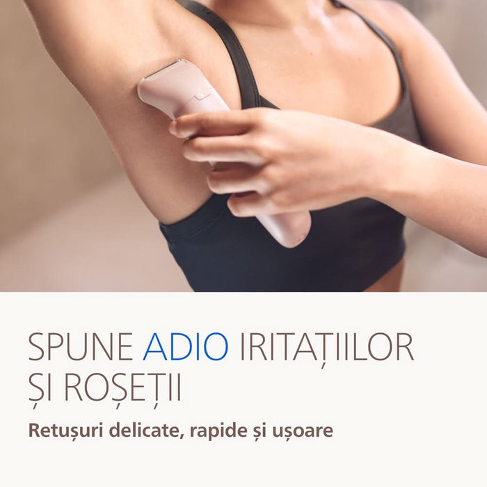 Epilator PHILIPS Series 9000 BRE719/00, 32 pensete, 2 viteze, 8 accesorii, acumulator, roz WALTI