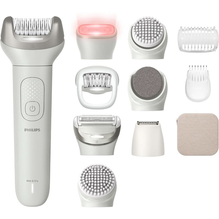 Epilator PHILIPS Seria 9900 BRE750/00, 32 pensete, 2 viteze, 10 acesorii, acumulator, gri WALTI