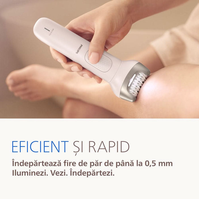 Epilator PHILIPS Seria 9900 BRE750/00, 32 pensete, 2 viteze, 10 acesorii, acumulator, gri WALTI