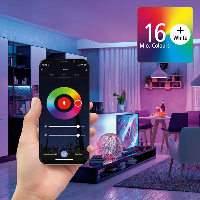 Bec LED Smart HAMA 176597, E27, 10W, 806lm, Dimabil, Wi-Fi, lumina variabila, compatibil Alexa, Google Assistant WALTI