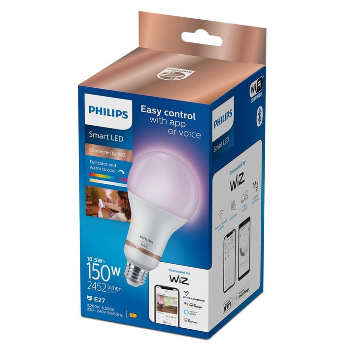 Bec LED Smart PHILIPS 8719514437319, E27, 18.5W, 2452lm, Wi-Fi, lumina variabila, compatibil Alexa, Google Assistant WALTI
