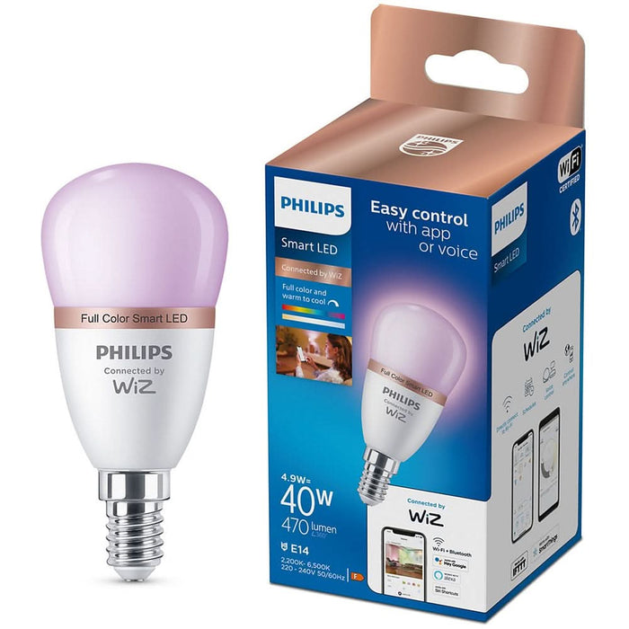 Bec LED Smart PHILIPS 8719514437333, E14, 4.9W, 470lm, Wi-Fi, lumina variabila, compatibil Alexa, Google Assistant - WALTI WALTI