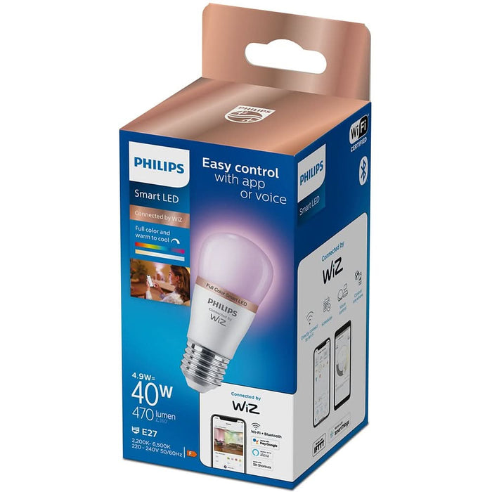 Bec LED Smart PHILIPS 8719514437395, E27, 4.9W, 470lm, Wi-Fi, lumina variabila, compatibil Alexa, Google Assistant WALTI