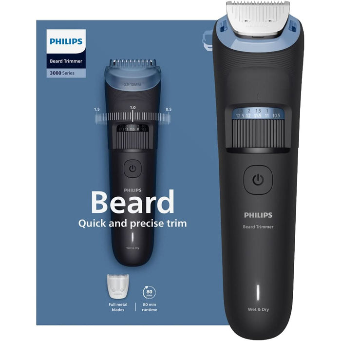 Aparat de tuns barba PHILIPS Series 3000 BT3665/15, acumulator, autonomie 80 min, negru WALTI
