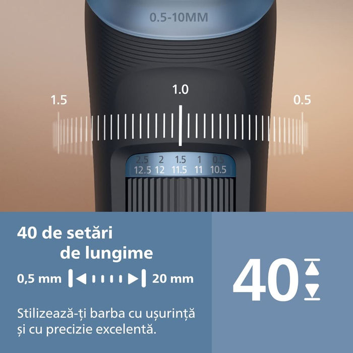 Aparat de tuns barba PHILIPS Series 3000 BT3665/15, acumulator, autonomie 80 min, negru WALTI