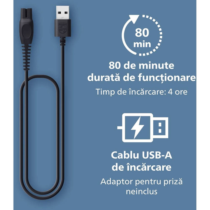Aparat de tuns barba PHILIPS Series 3000 BT3665/15, acumulator, autonomie 80 min, negru WALTI