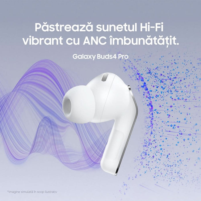 Casti SAMSUNG Galaxy Buds4 Pro, True Wireless, Bluetooth, In-Ear, Microfon, Carcasa Incarcare Wireless, Noise Cancelling, negru WALTI