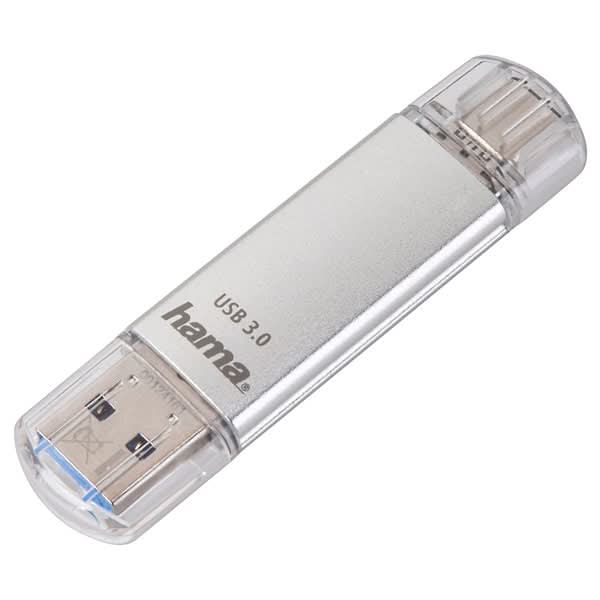 Memorie USB HAMA C-Laeta 124163, USB 3.0-Type C, 64GB, 40MBs, argintiu WALTI