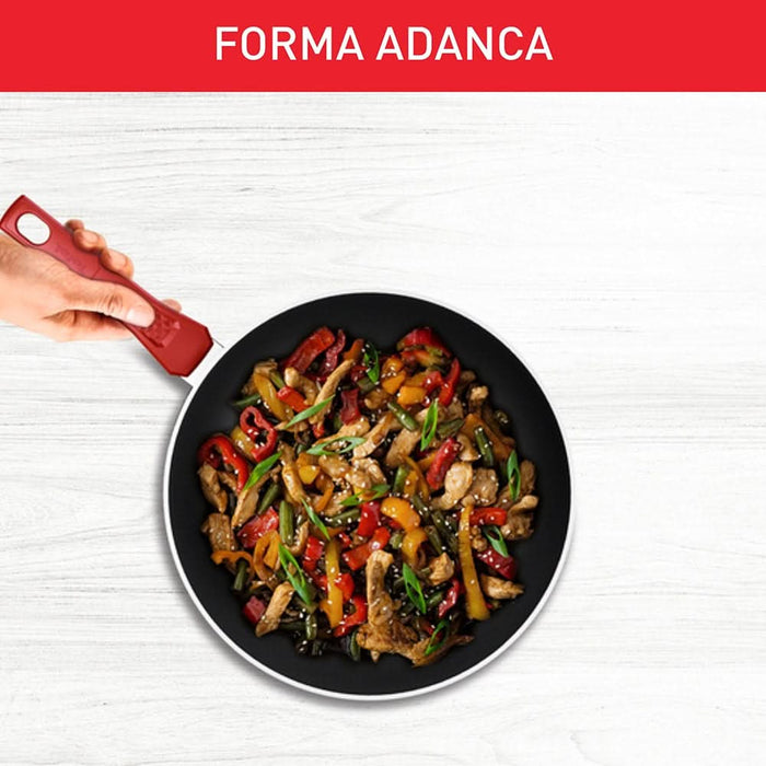 Tigaie Wok TEFAL Daily Expert, 28 cm, aluminiu, Thermo-Signal, invelis antiaderent, rosu WALTI