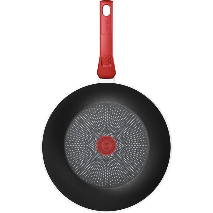 Tigaie Wok TEFAL Daily Expert, 28 cm, aluminiu, Thermo-Signal, invelis antiaderent, rosu WALTI