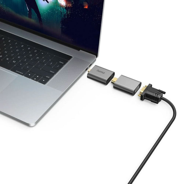 Adaptor 6 in 1 HAMA 200306, USB-C, Mini-Displayport, HDMI, VGA, negru - WALTI WALTI