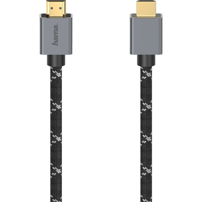 Cablu HDMI HAMA 200504, 2m, 8K HDR, placat aur, gri-negru WALTI