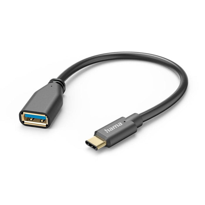 Cablu adaptor OTG USB C - USB A HAMA 201605, negru WALTI