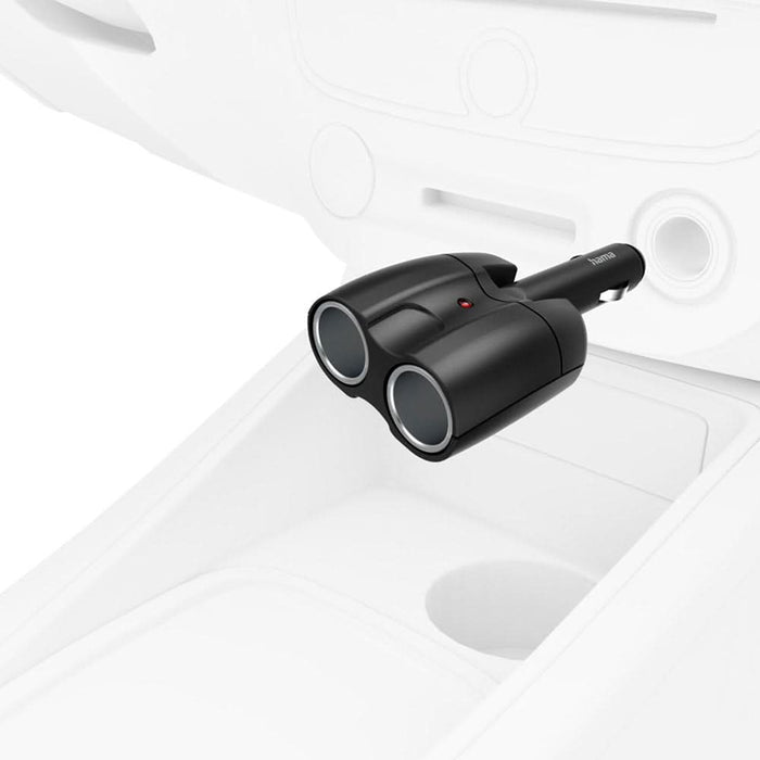 Distribuitor pentru priza auto HAMA 223403, 12V, 2 iesiri, 180grade, negru WALTI