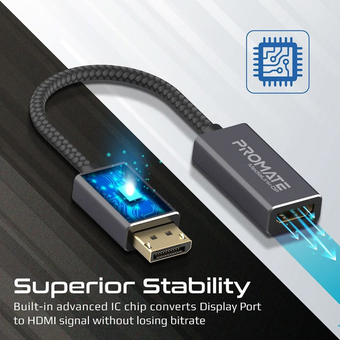 Adaptor DisplayPort la HDMI PROMATE MediaLink-DP, 0.2m, gri WALTI