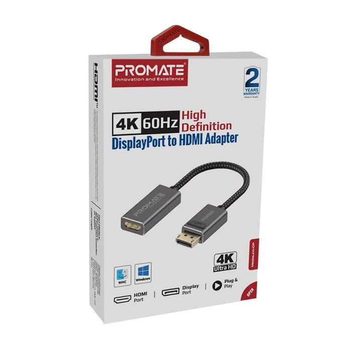 Adaptor DisplayPort la HDMI PROMATE MediaLink-DP, 0.2m, gri WALTI