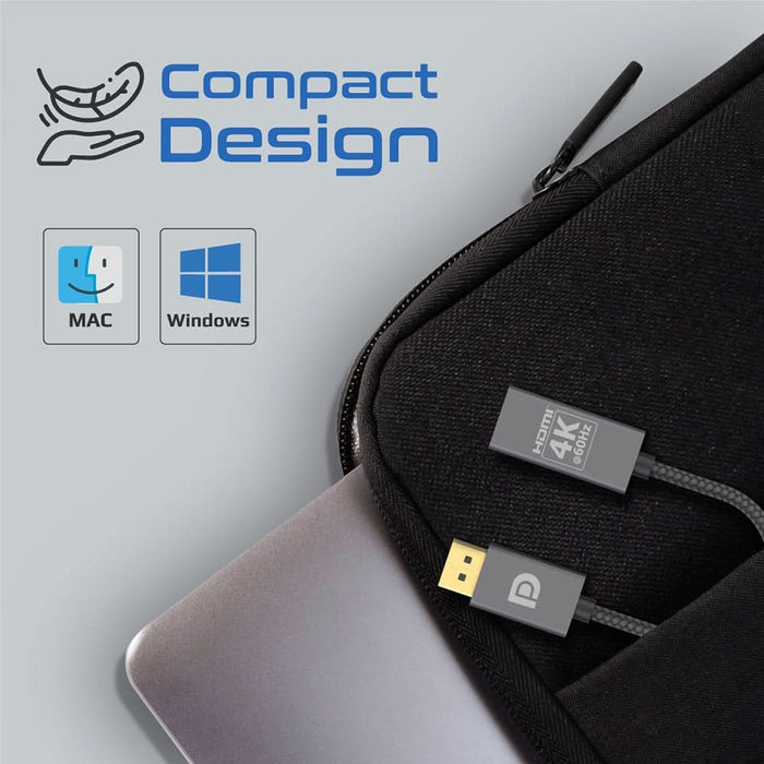 Adaptor DisplayPort la HDMI PROMATE MediaLink-DP, 0.2m, gri WALTI