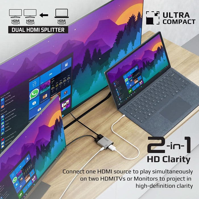 Adaptor Splitter HDMI- USB Type C PROMATE MEDIASPLIT-C2, gri WALTI