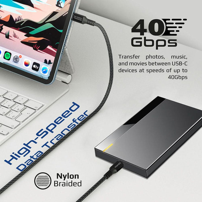 Cablu USB-C - USB-C PROMATE POWERBOLT240, 1m, negru WALTI
