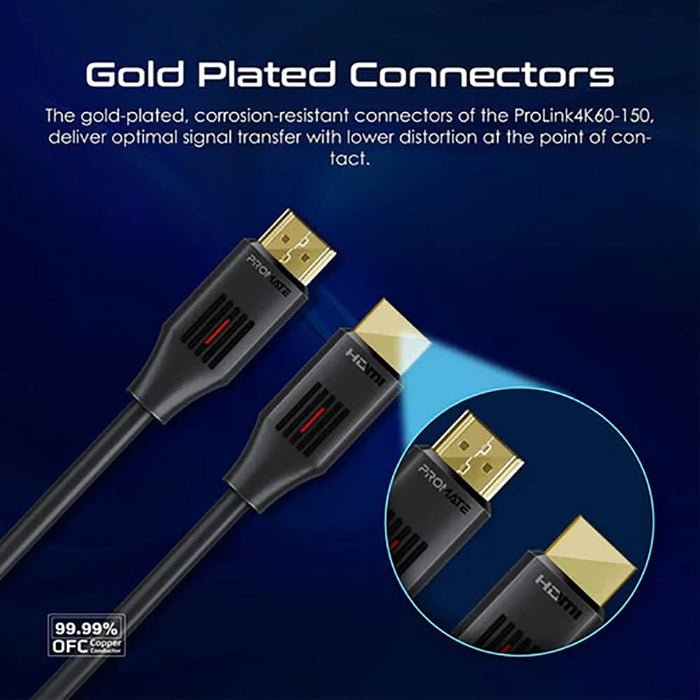 Cablu HDMI 2.0 PROMATE ProLink4K60-150, 1.5m, negru WALTI