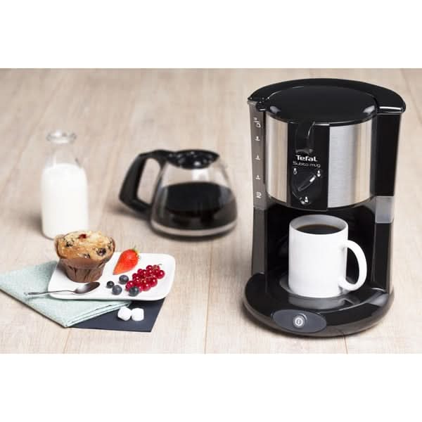Cafetiera TEFAL Subito Mug CM290838, 1.25l, 1000W, 10 cesti, negru-argintiu WALTI