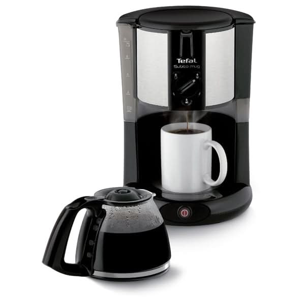 Cafetiera TEFAL Subito Mug CM290838, 1.25l, 1000W, 10 cesti, negru-argintiu WALTI