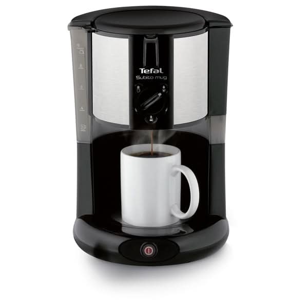 Cafetiera TEFAL Subito Mug CM290838, 1.25l, 1000W, 10 cesti, negru-argintiu WALTI